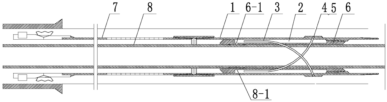 Spraying self-propelled multi-branch slim-hole completing tool and operation method