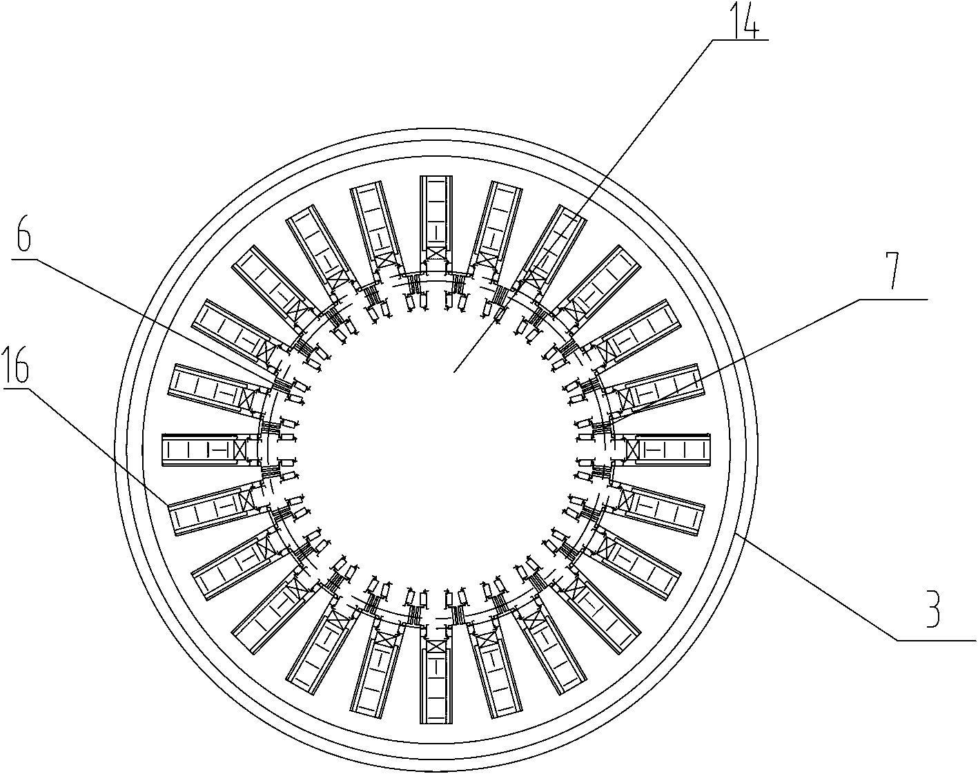 Diameter reducing device for electric pole reinforcing cage forming machine