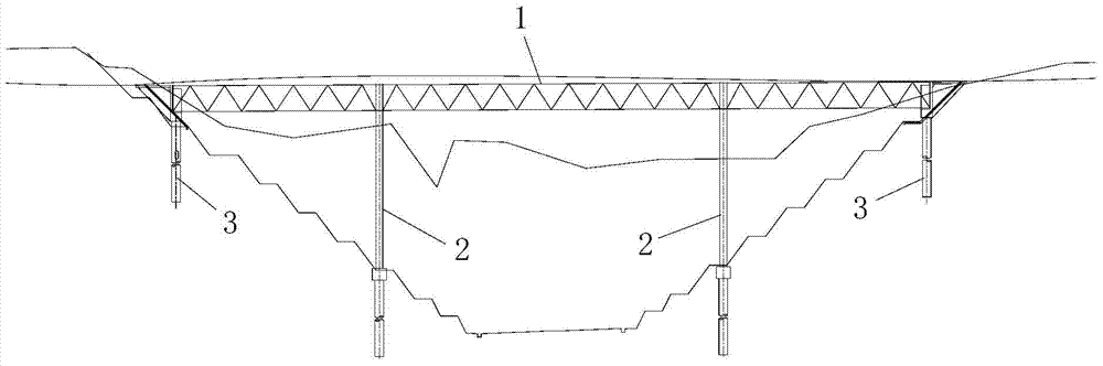 Continuous rigid frame bridge based on steel truss-concrete slab composite beam