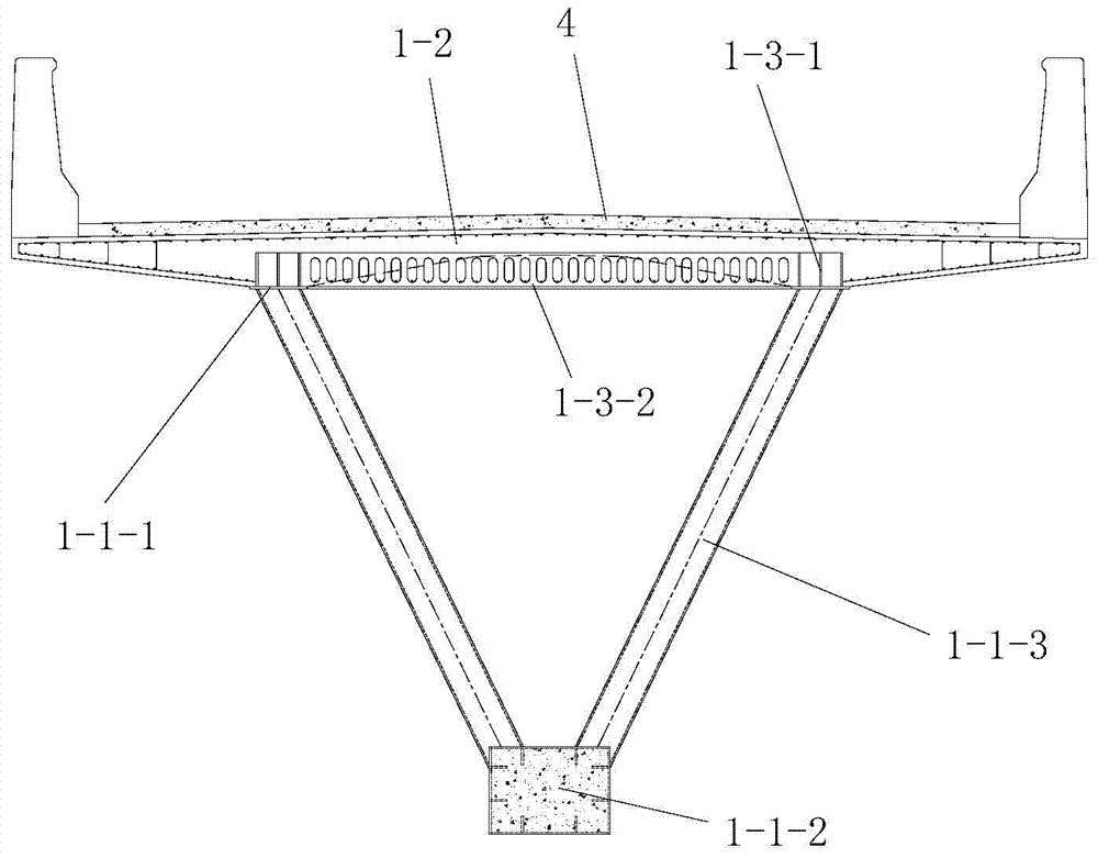 Continuous rigid frame bridge based on steel truss-concrete slab composite beam