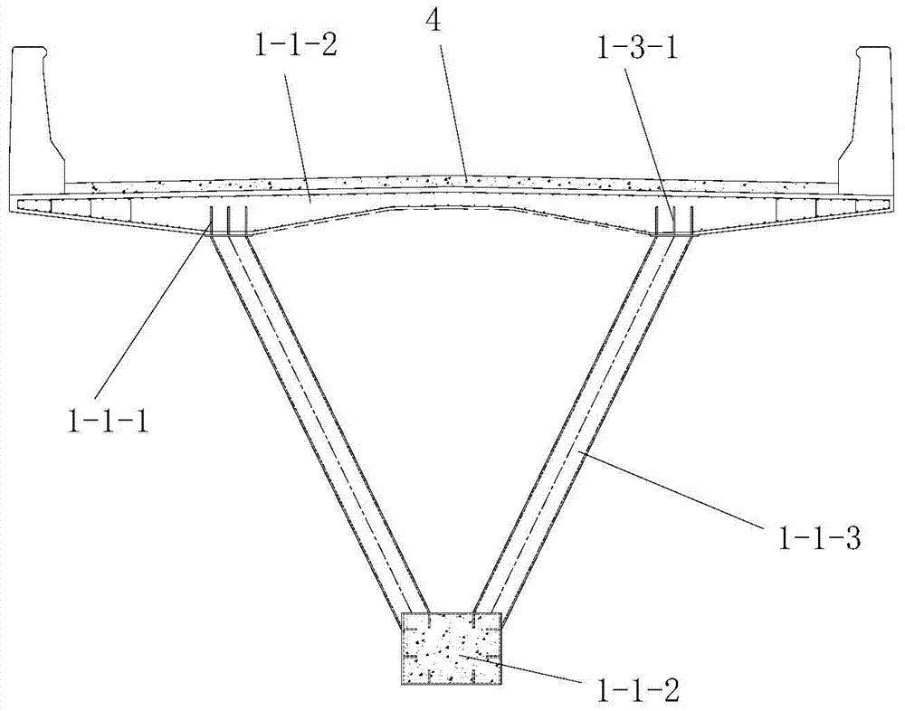 Continuous rigid frame bridge based on steel truss-concrete slab composite beam