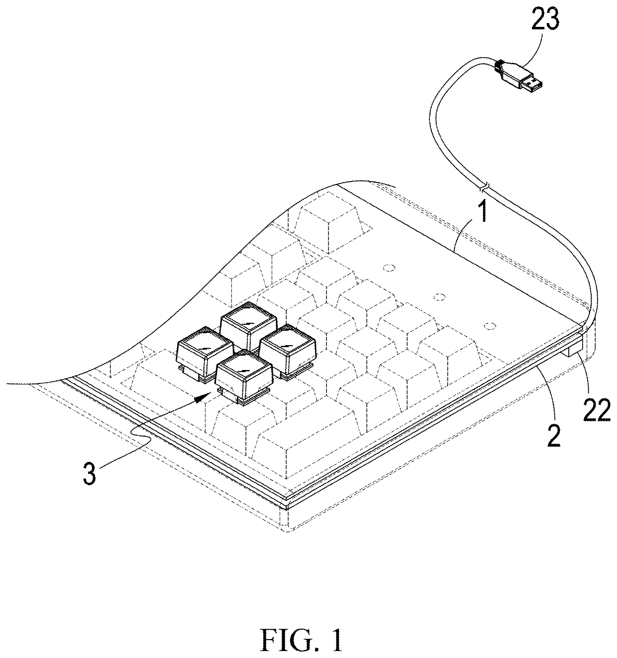 Display assemblies disposed inside mechanical keys in a mechanical keyboard