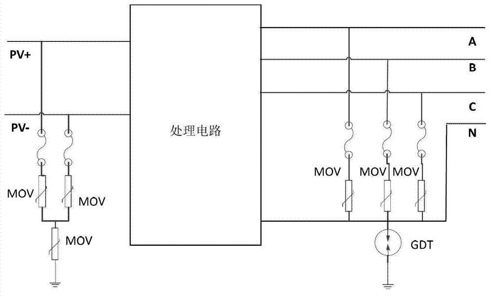 Alternating current protection circuit and system lightning-protection circuit