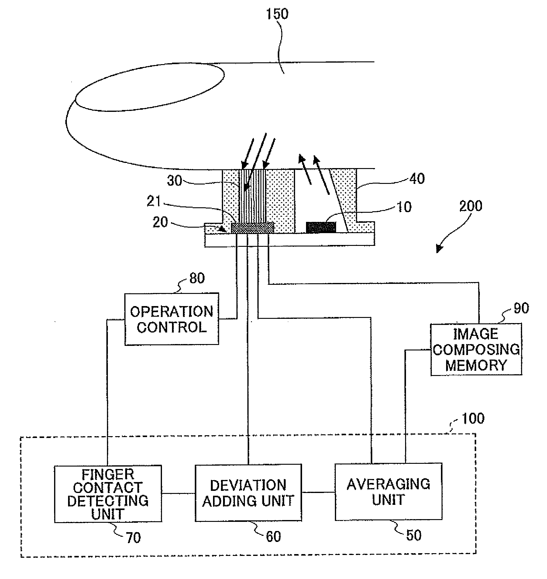 Finger Contact Detecting Apparatus, Finger Contact Detecting Method, Fingerprint Reading Apparatus and Fingerprint Reading Method