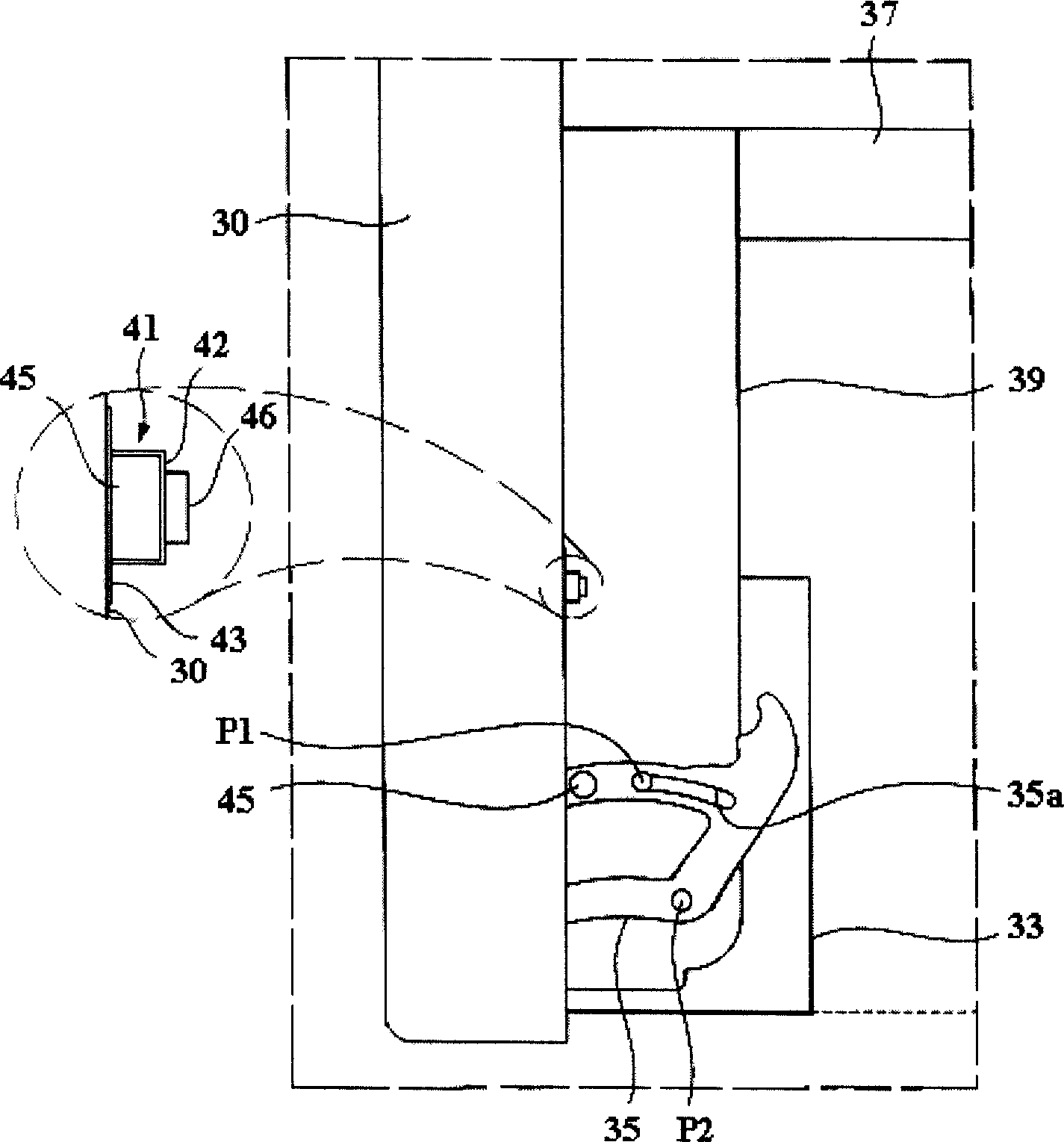 Incline device of refrigerator door