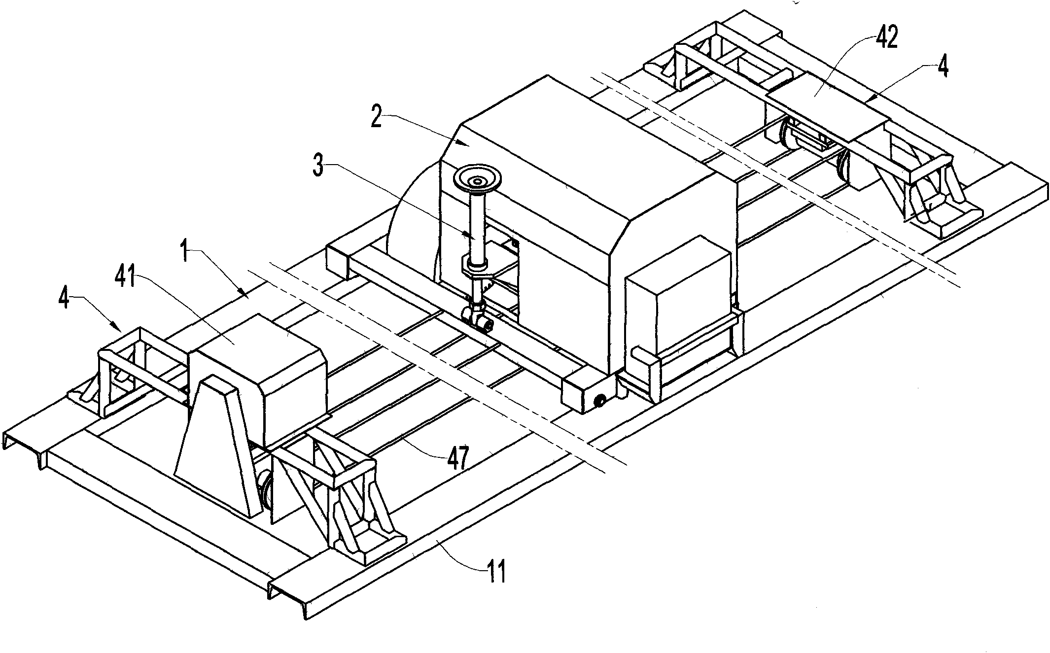 Mine track laying method and rock tunnel cutting machine