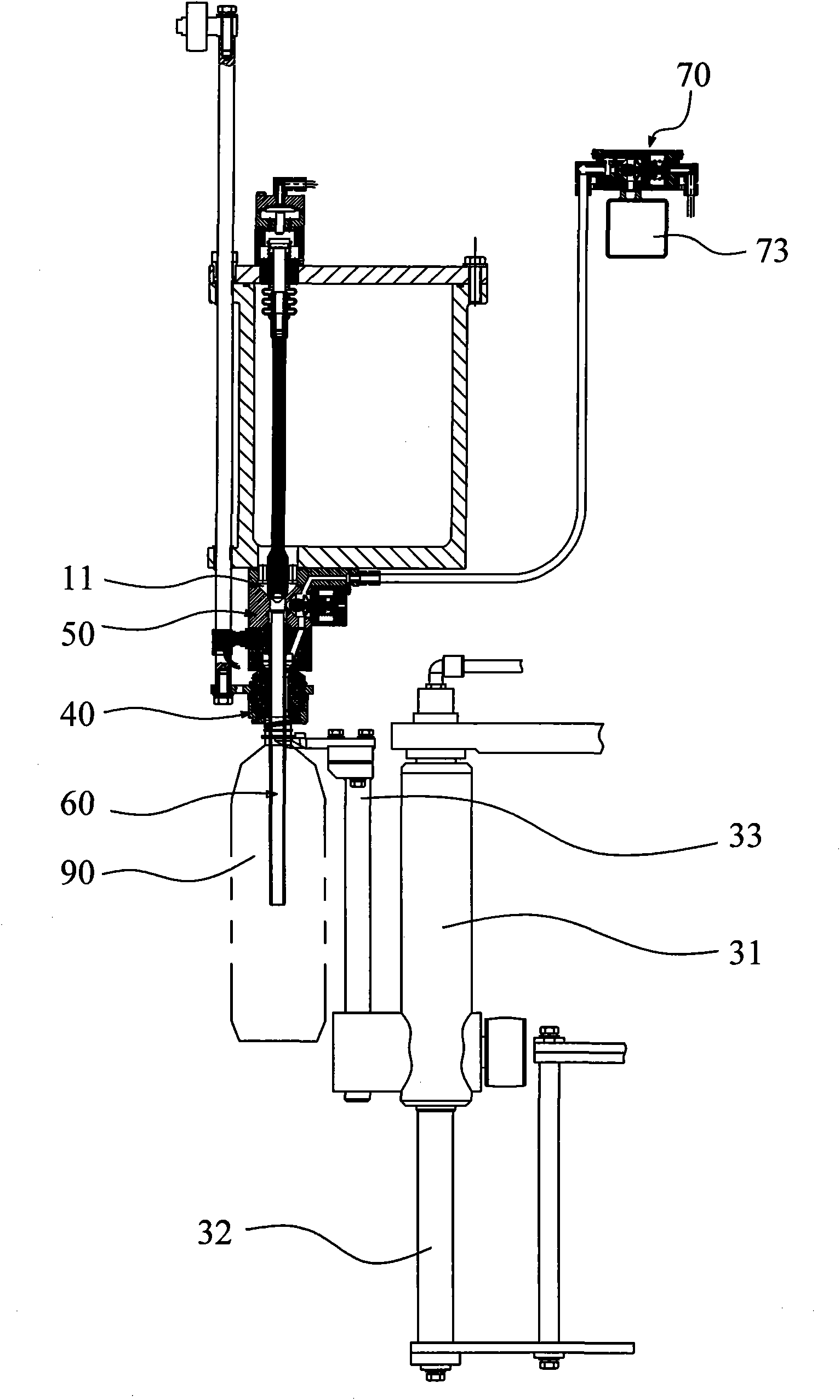 Needle tube type filling machine and filling method thereof