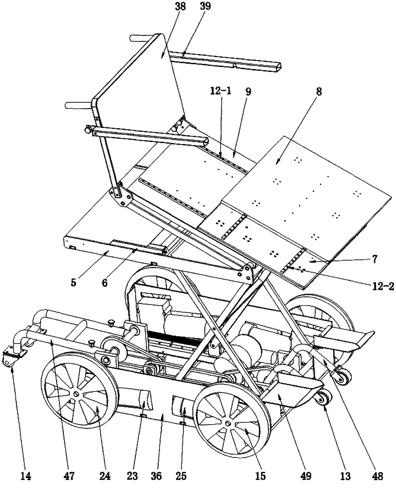 Electric folding wheelchair capable of going upstairs and downstairs