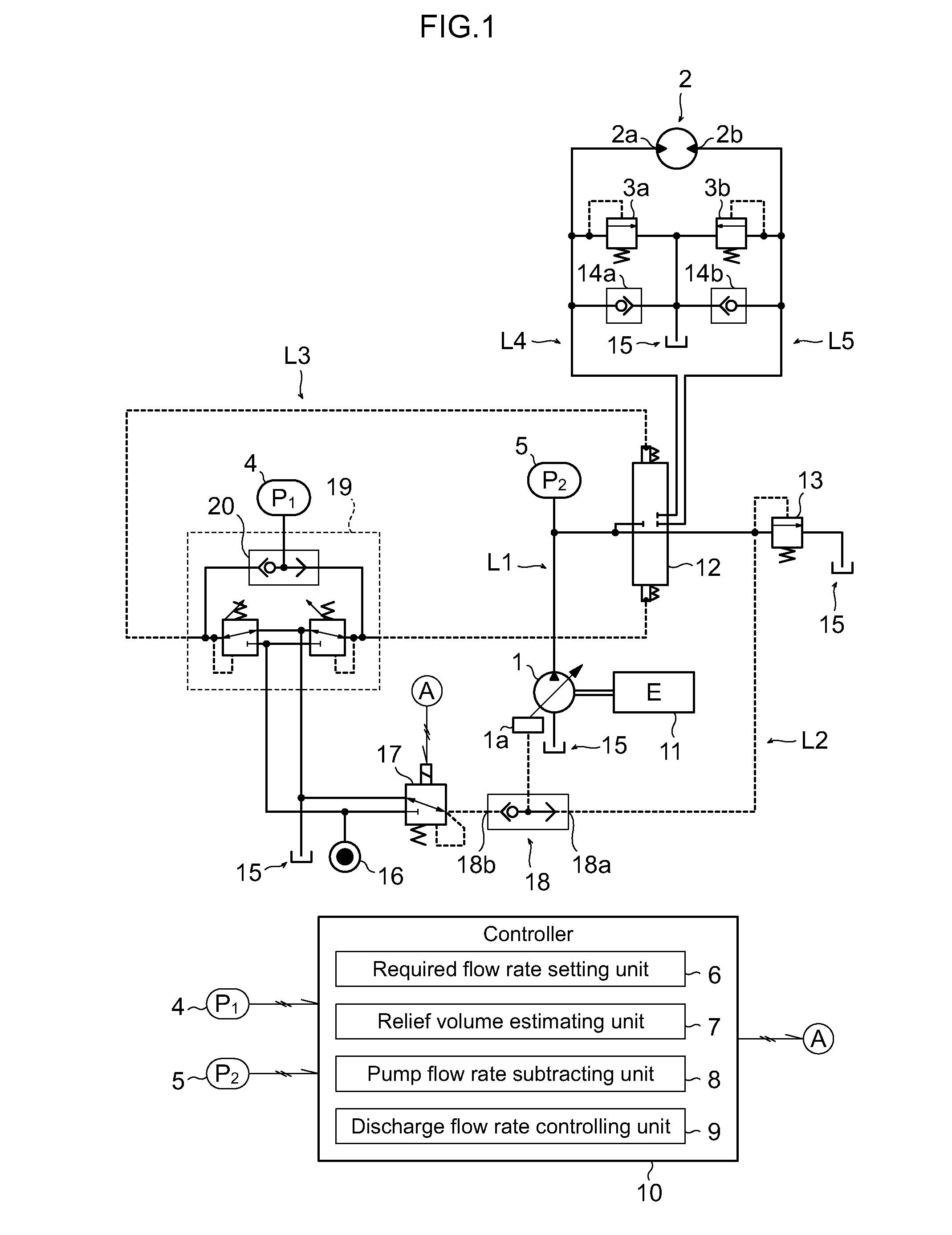 Hydraulic swing-controlling apparatus of work machine