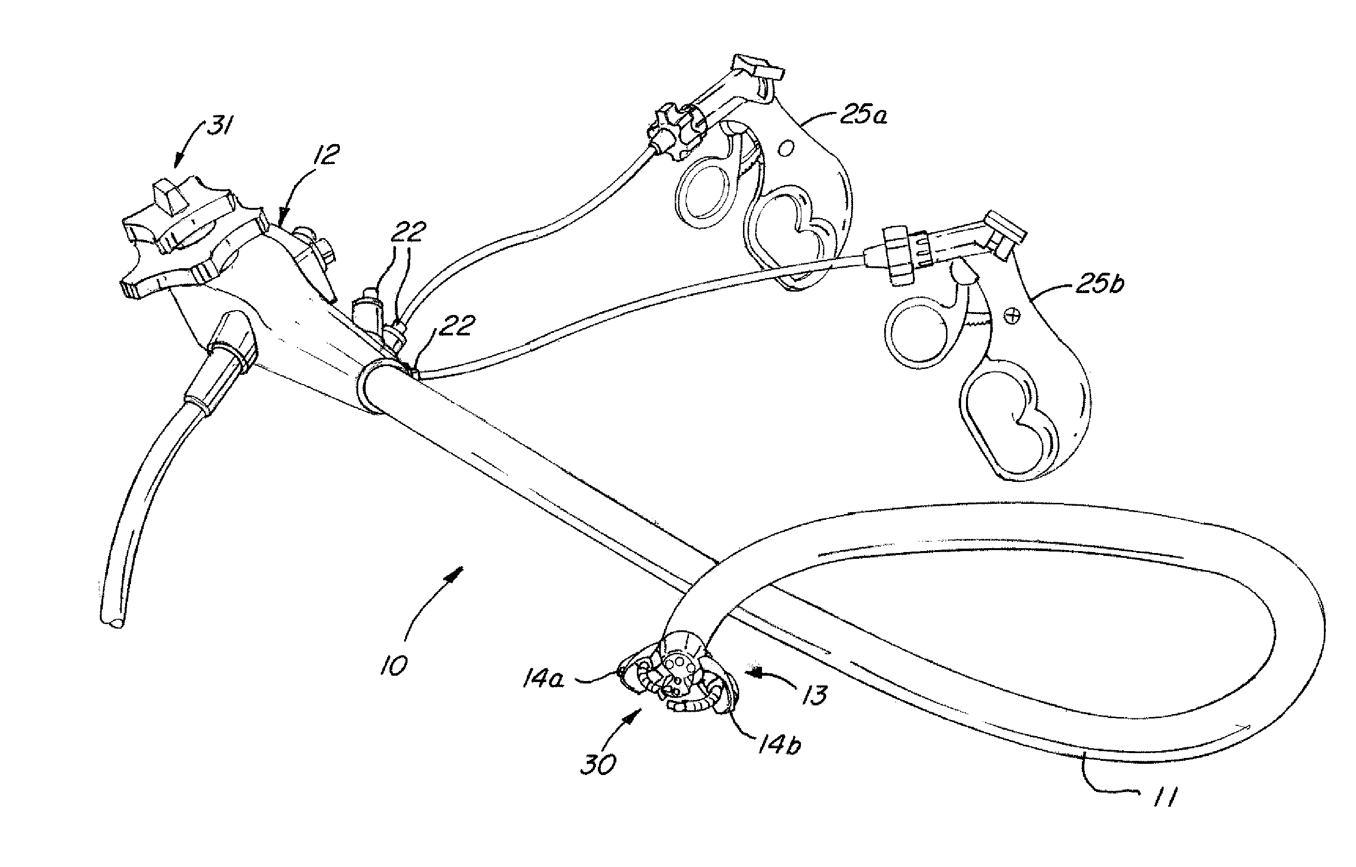 Endoscope system with pivotable arms