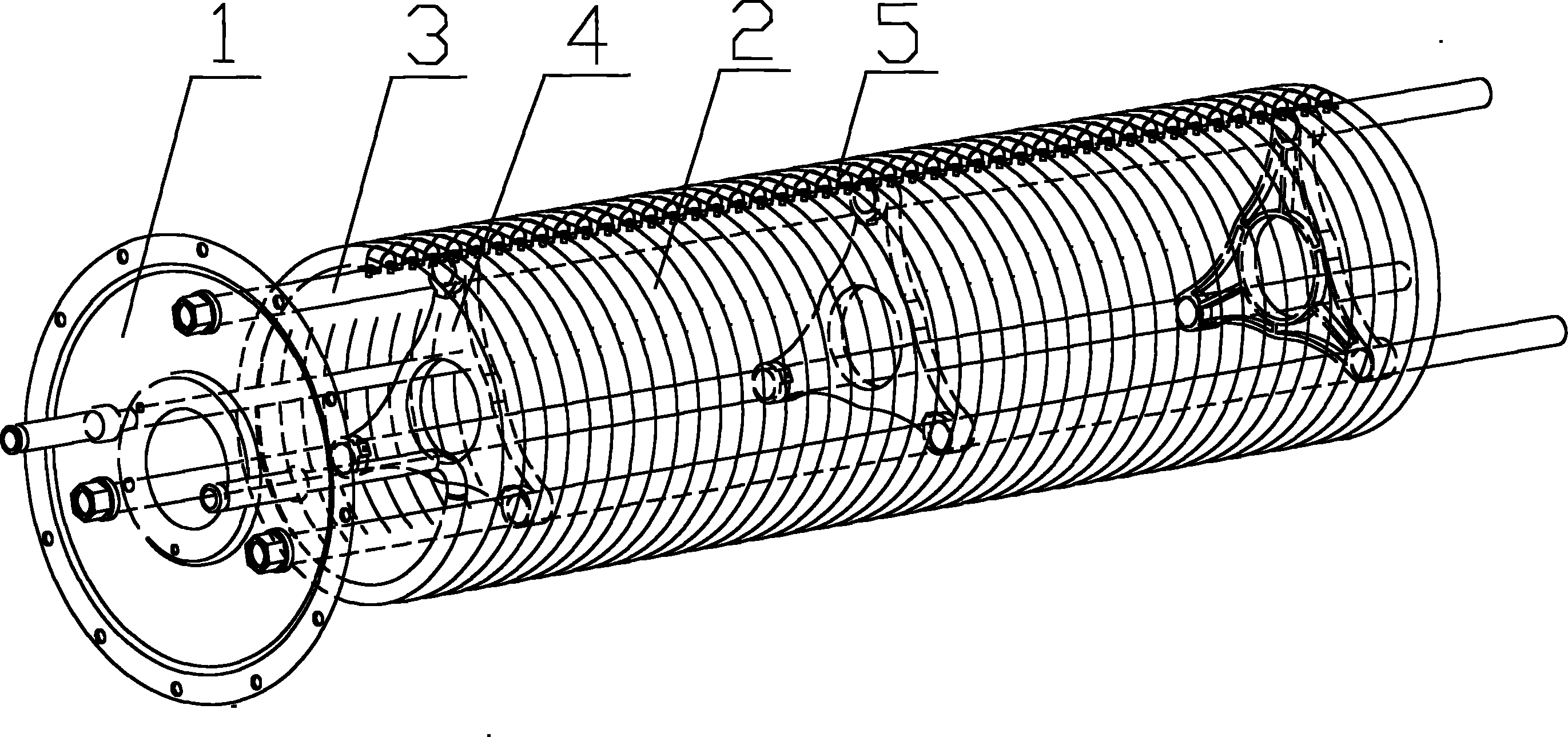 Heat exchange device for solar water tank