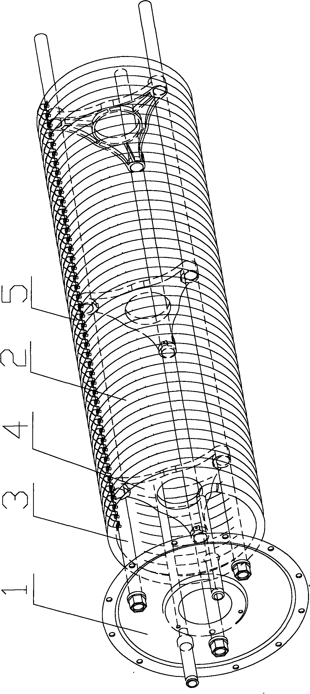 Heat exchange device for solar water tank