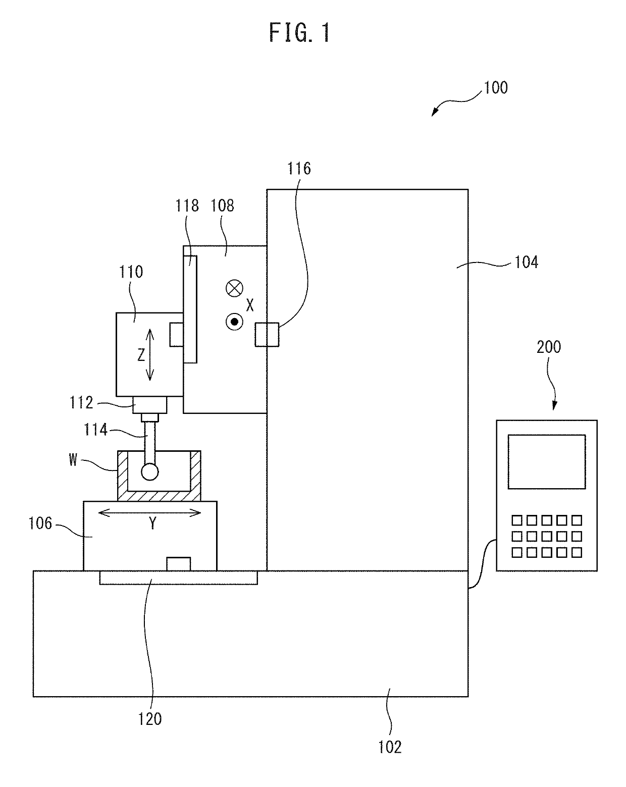 Instrument for measuring workpiece, and machine tool