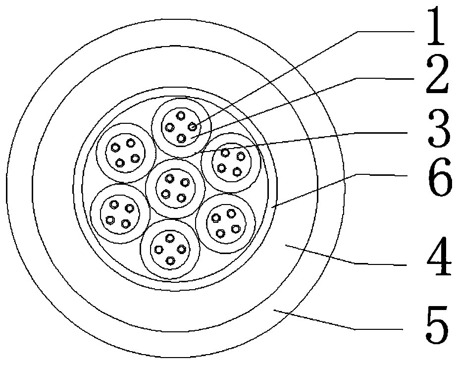 Light power communication fireproof cable and preparation method thereof