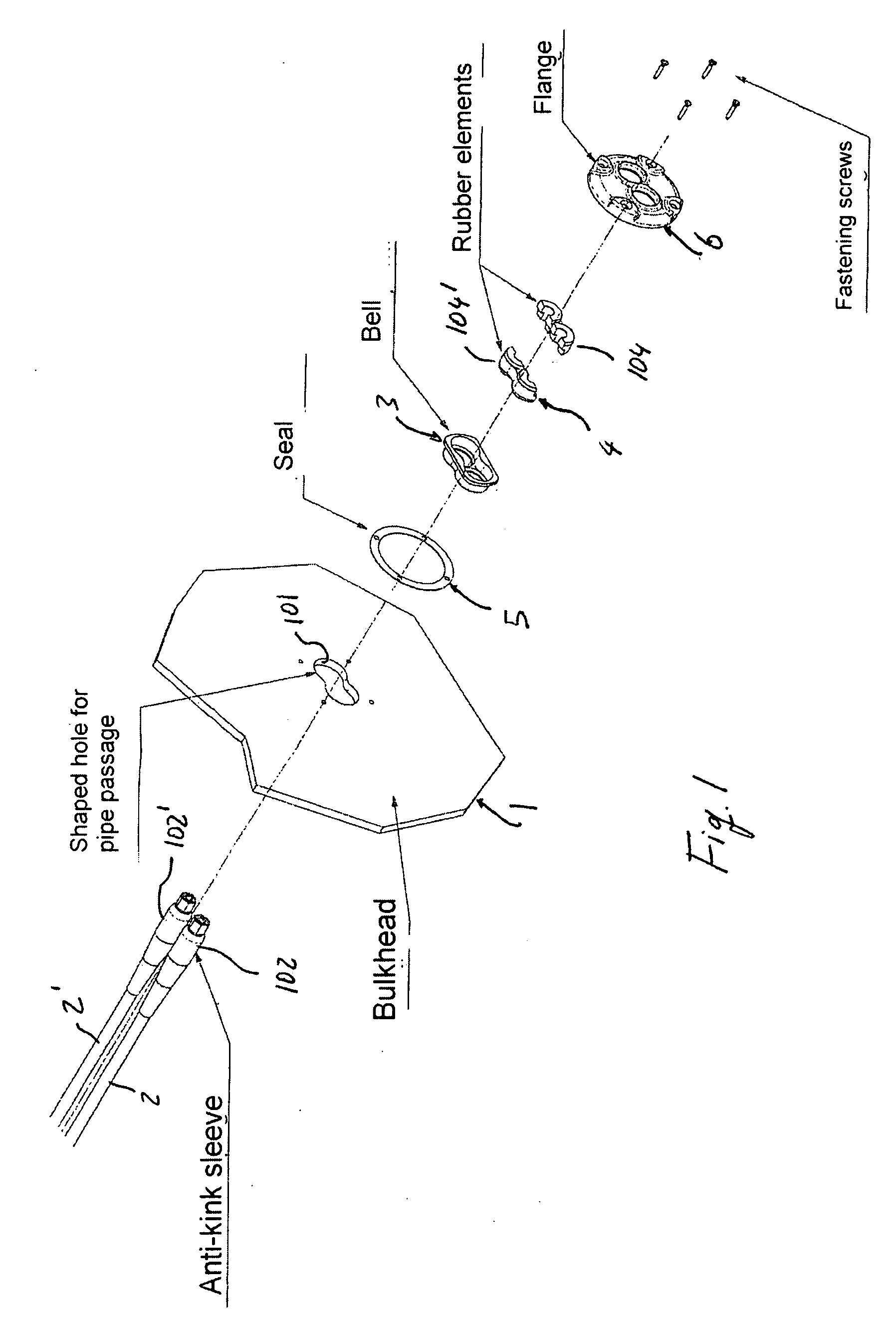 Guide element for the passage of pipes, cables or the like through a wall