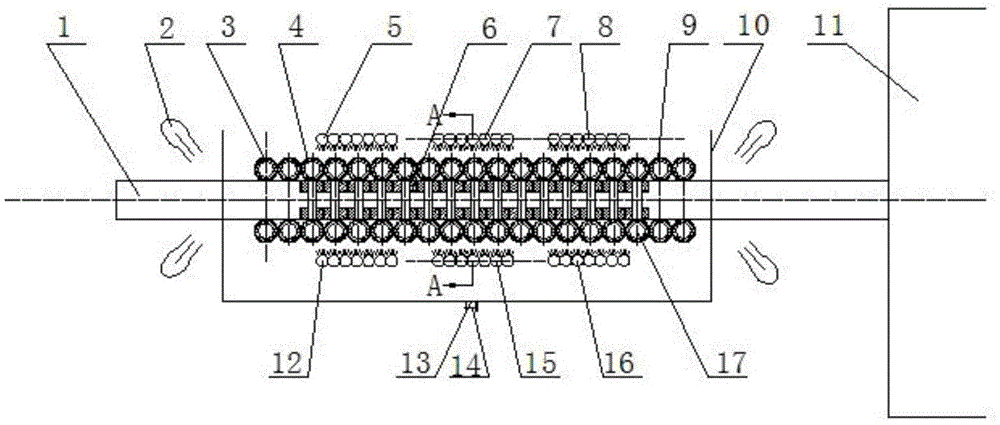 Device for avoiding online quenching deformation of aluminum profile