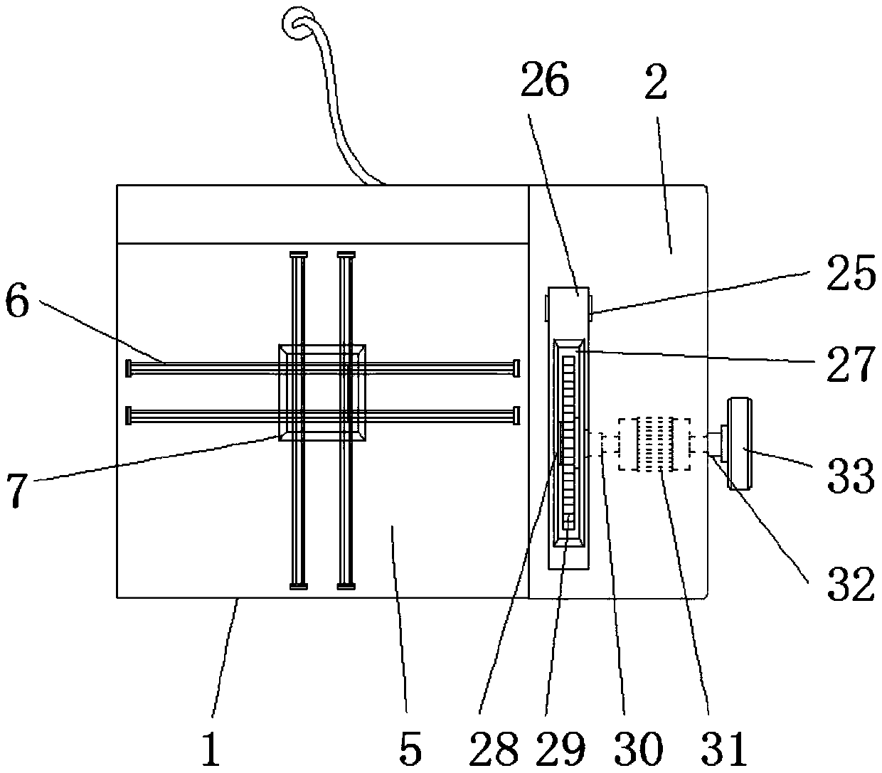 Aluminum panel tea tray producing and machining slotting device with dust collecting effect