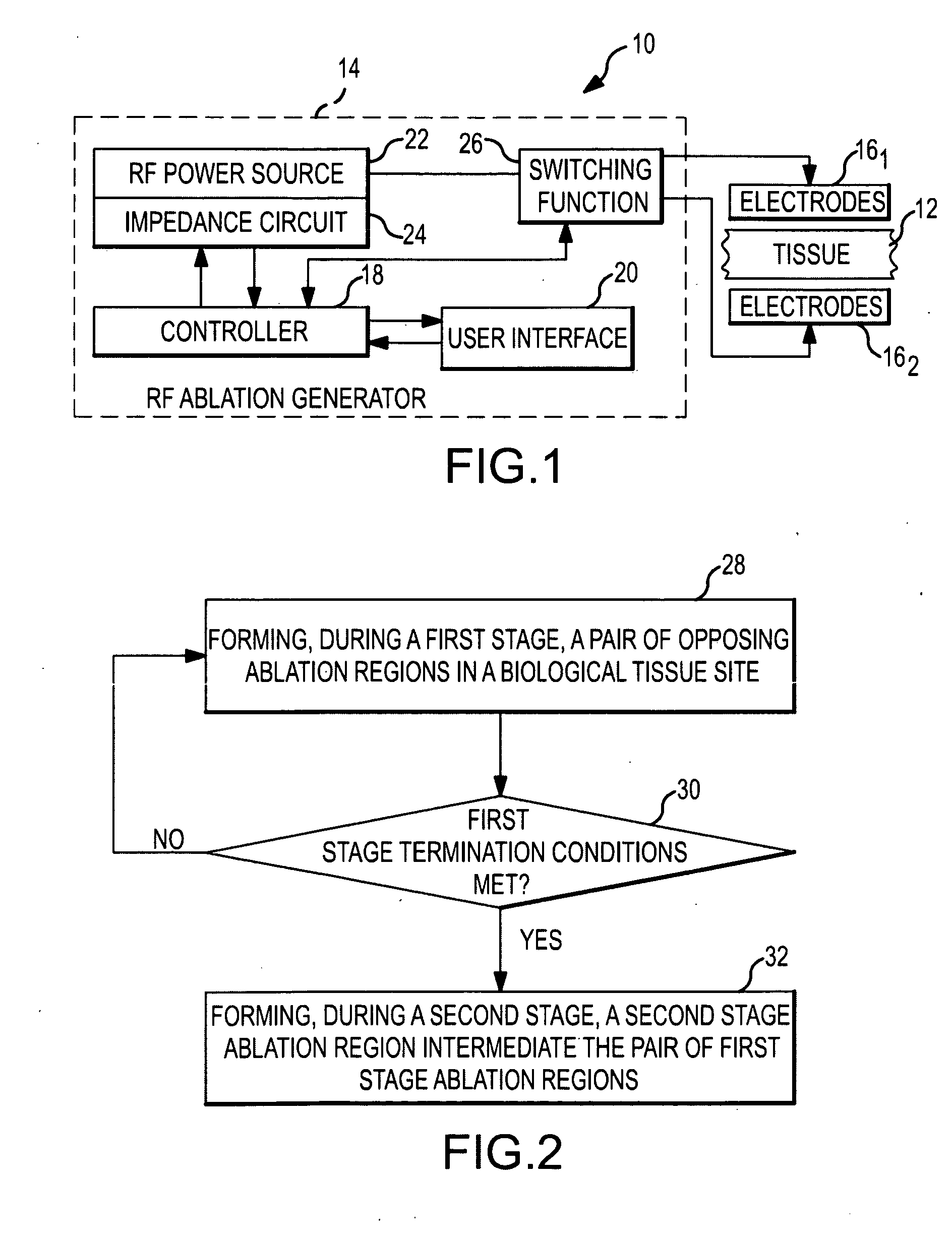 Method and apparatus for radiofrequency ablation with increased depth and/or decreased volume of ablated tissue