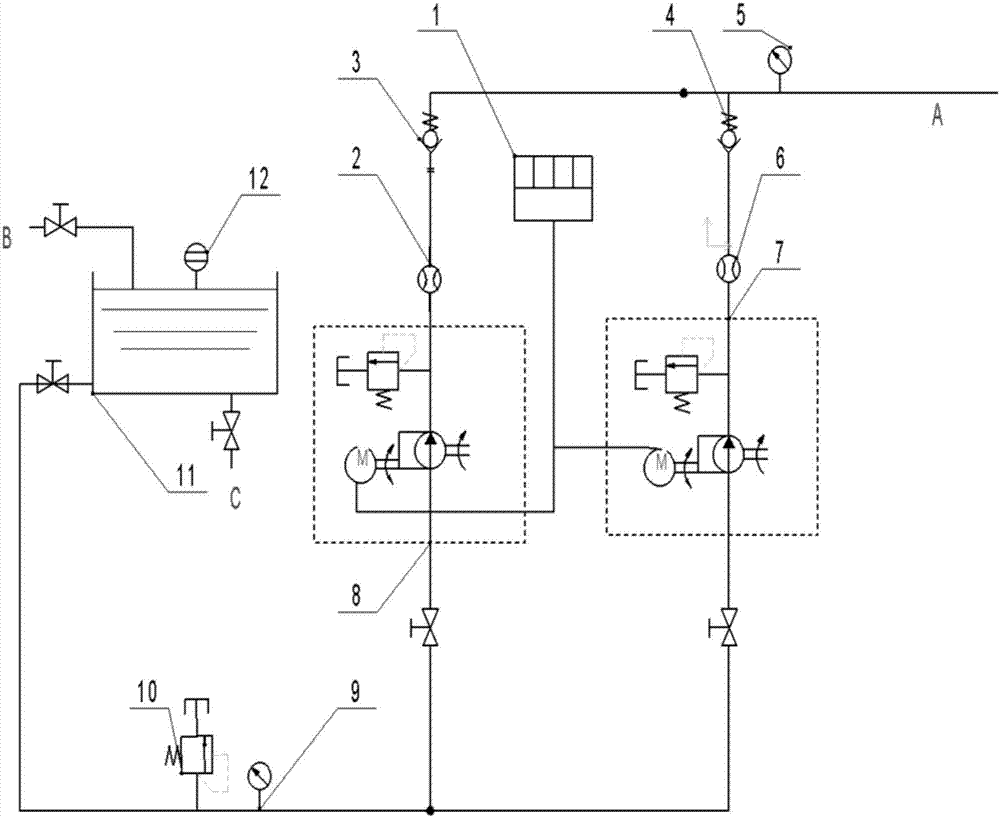 Tight oil and gas reservoir pressure test process matched device and using method