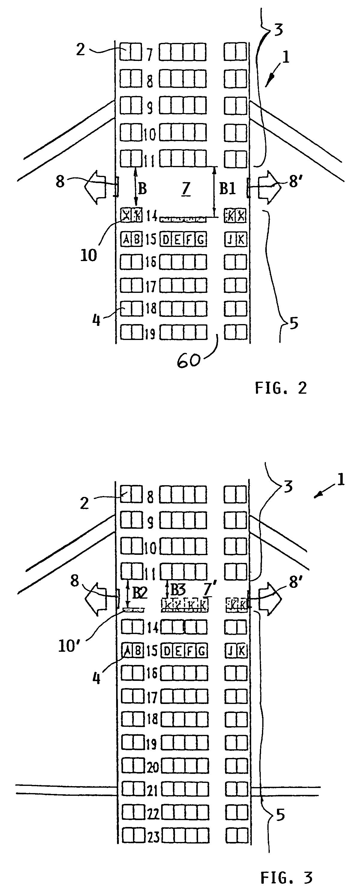 Seating arrangement especially adjoining an emergency exit in an aircraft passenger cabin