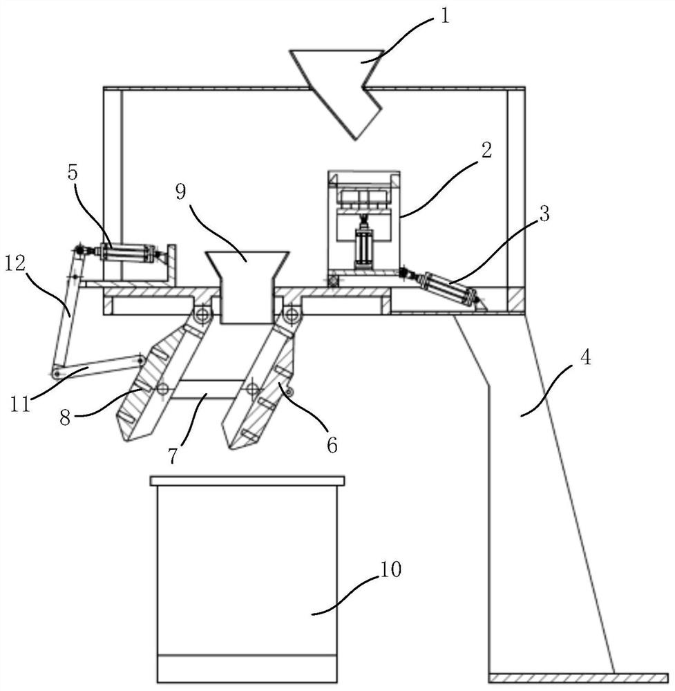 Swing type rolled steel shearing waste collecting device