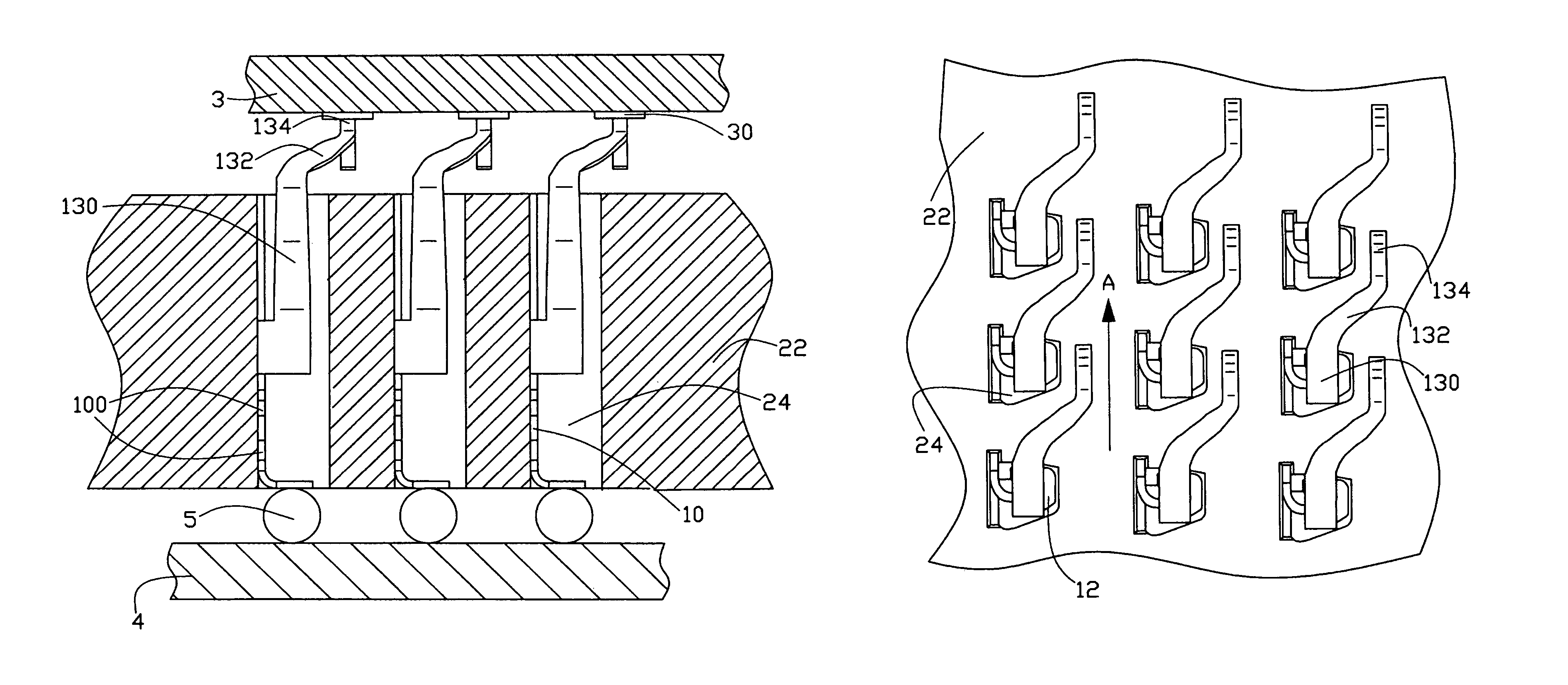 Land grid array socket having terminals with spring arms