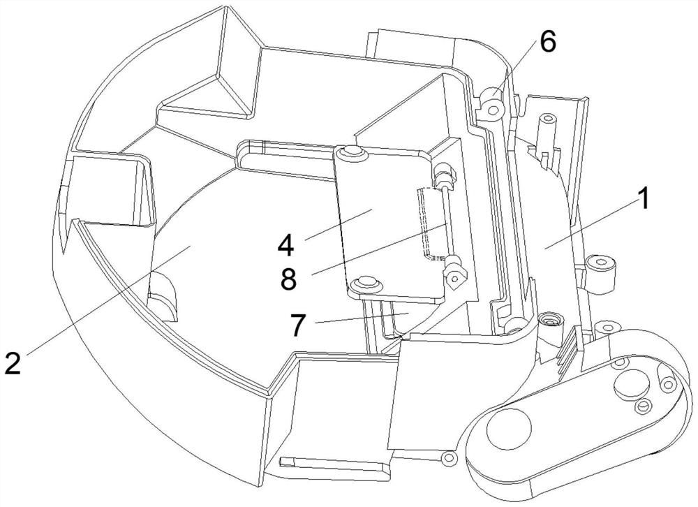 Dust box structure applied to floor mopping robot and capable of preventing garbage from falling