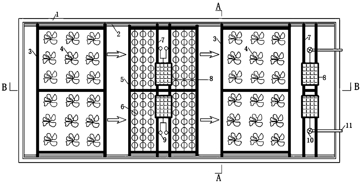 Ecological floating bed with enhancement of denitrifying and dephosphorizing functions