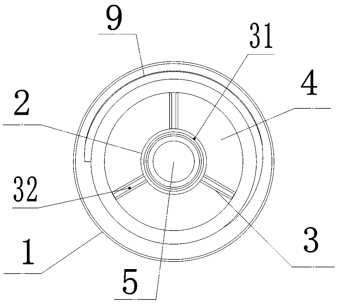 Internal slag discharging drill rod provided with spiral convex ribs for cutting and holes for pressure relief