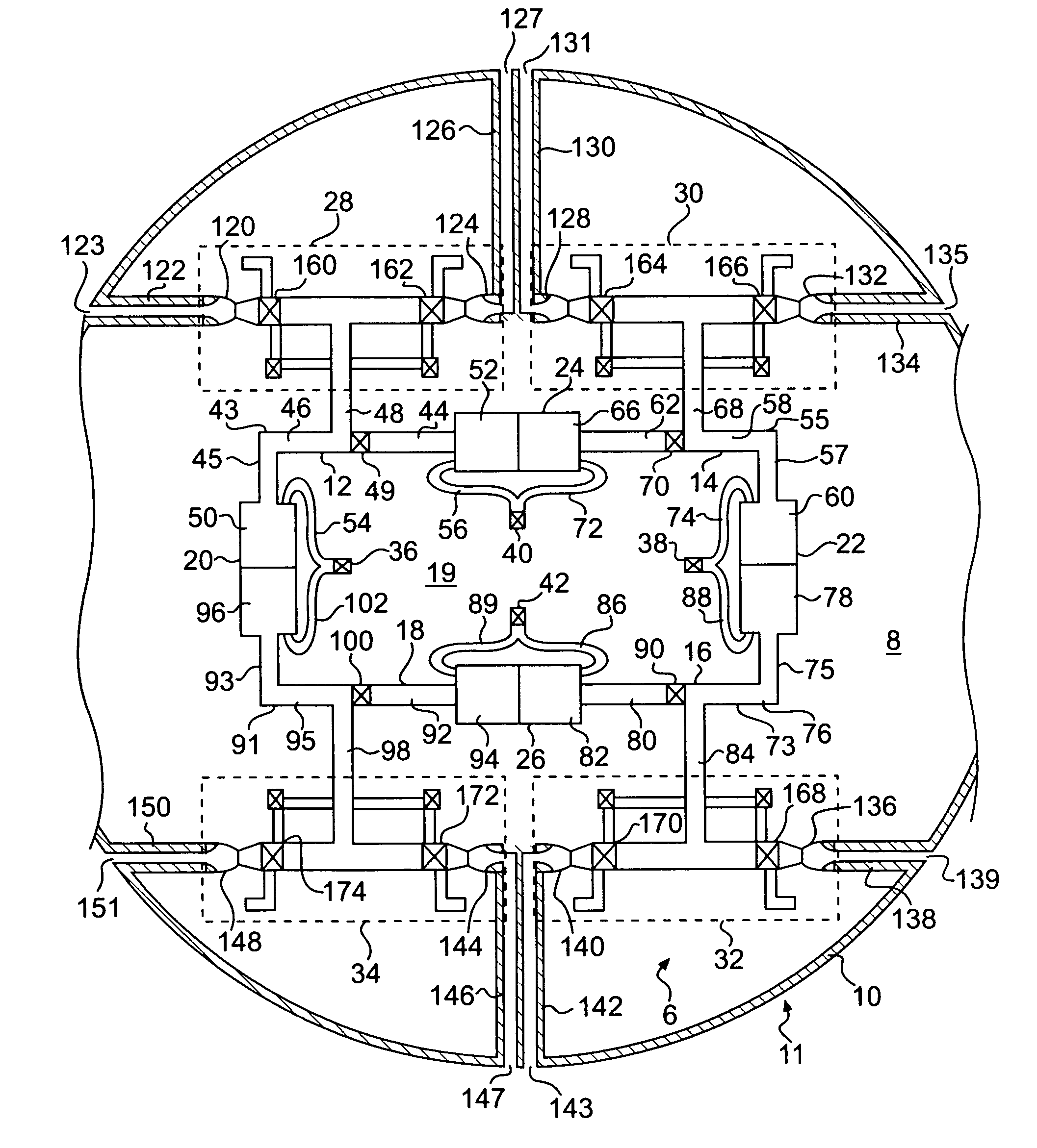 Post boost control power assembly