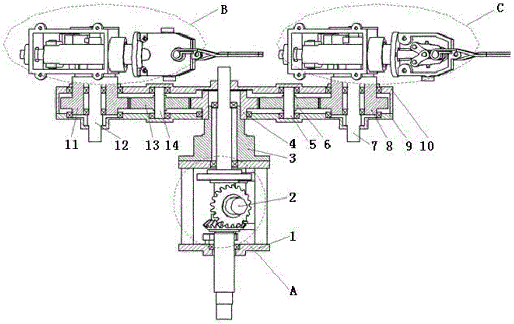 A rice transplanter rice seedling rapid splitting device