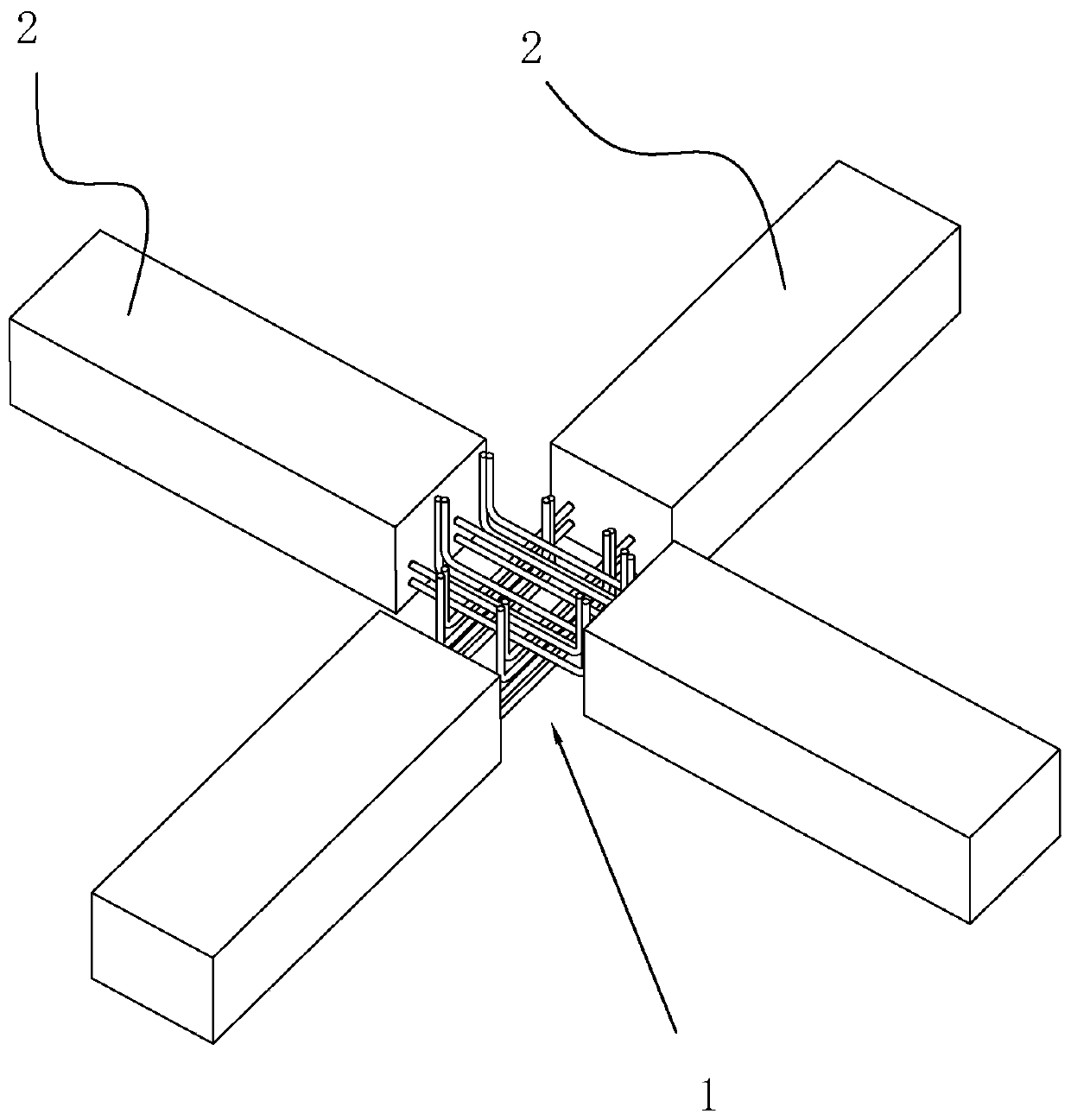 A beam-column joint reinforcement avoidance structure and construction method thereof