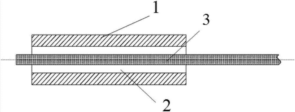 Extruded type anchorage device for FRP rib and anchoring method