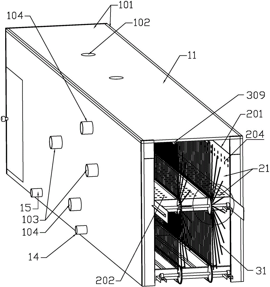 A high-efficiency energy-saving veneer drying device