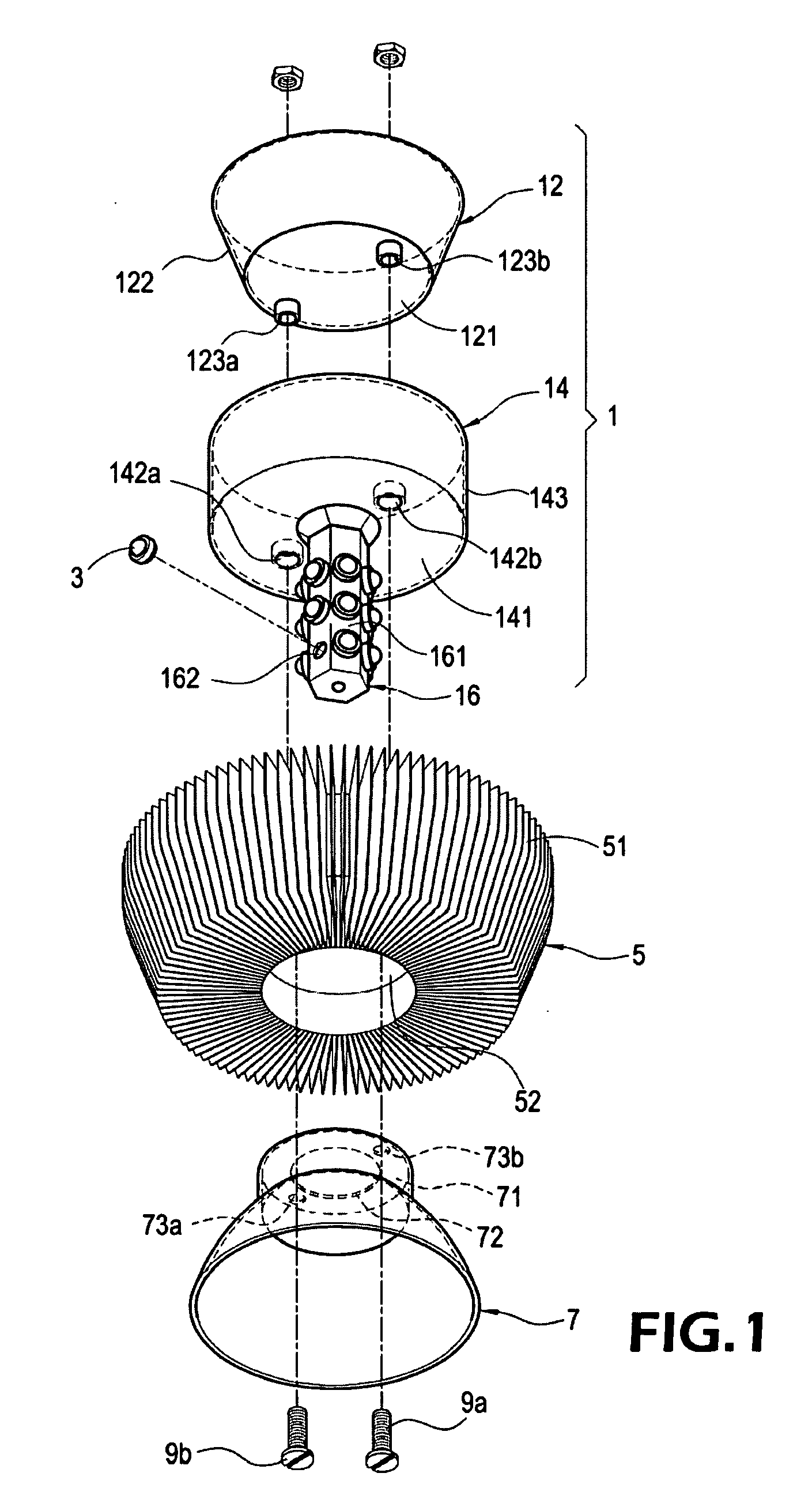 LED lamp with heat dissipation mechanism and multiple light emitting faces