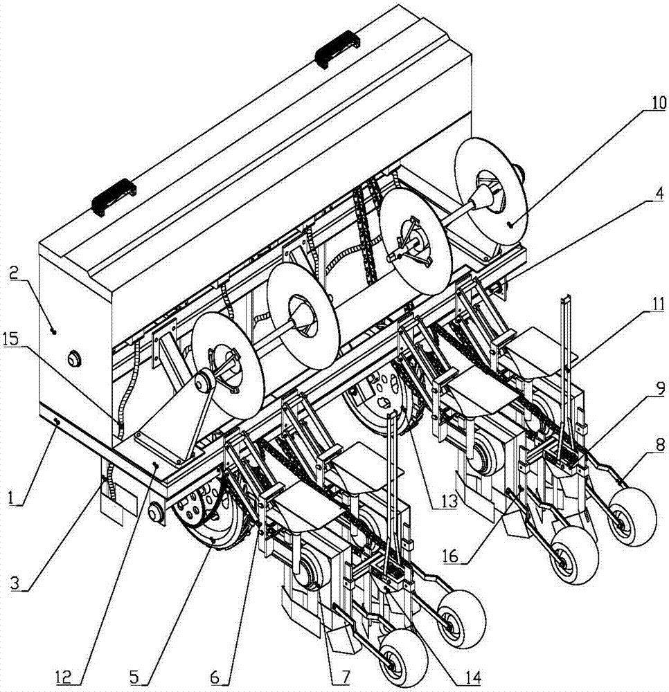 Corn large-small ridge shallow-buried drip irrigation sowing-fertilization-tape laying all-in-one machine and tape laying mechanism for agricultural machinery