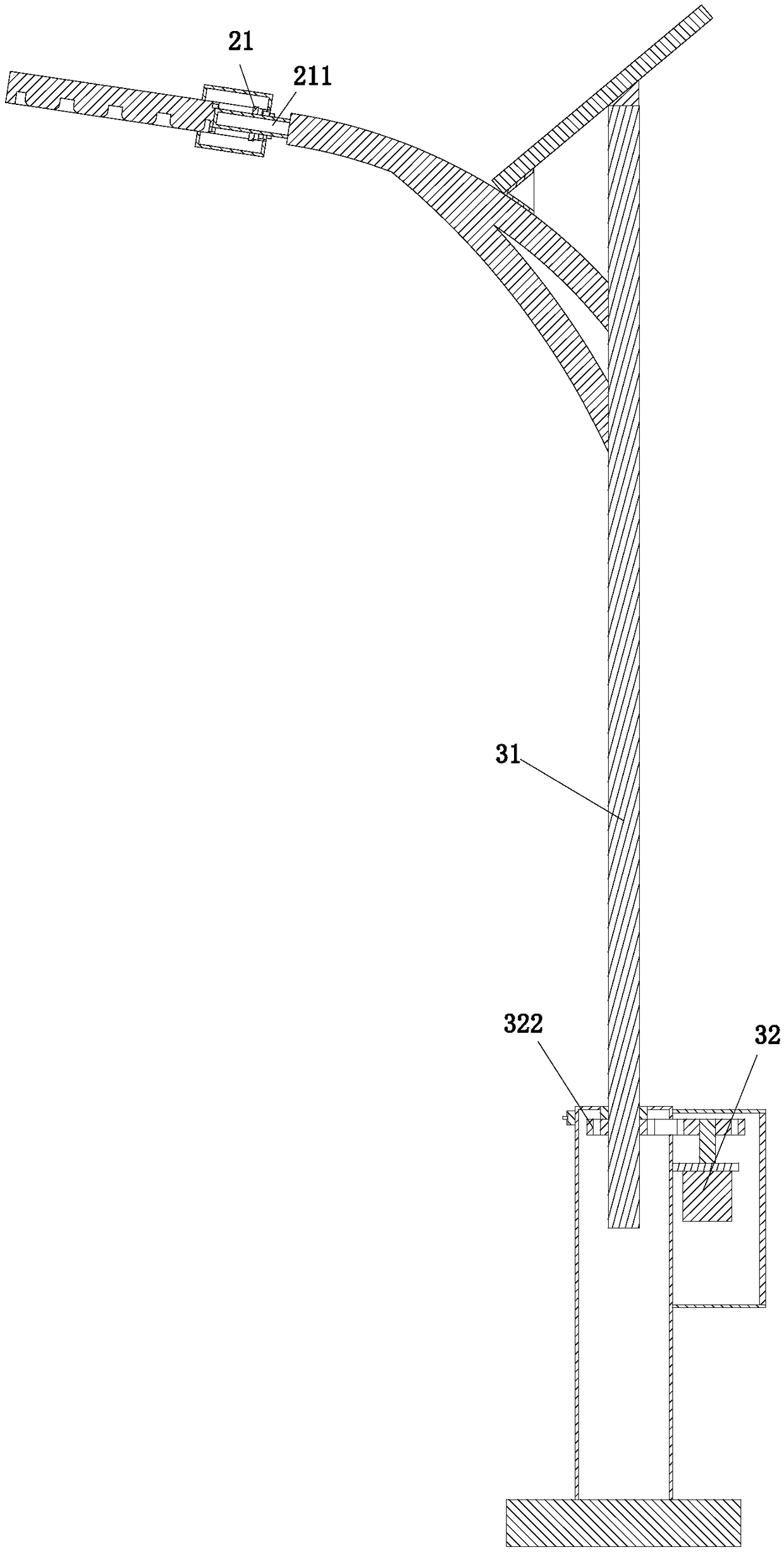 LED (Light Emitting Diode) street lamp capable of following irradiation