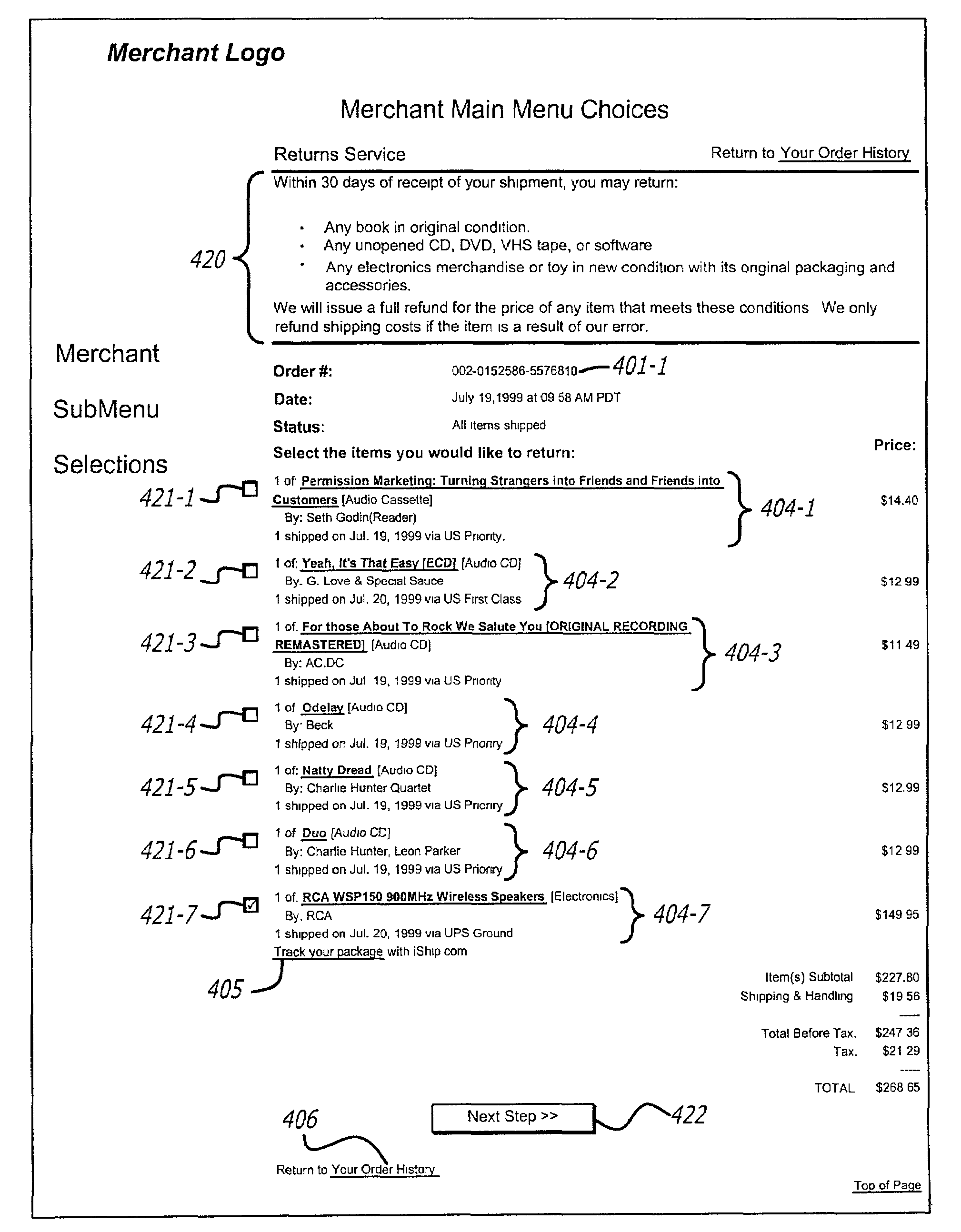 Apparatus, systems and methods for online, multi-parcel, multi-carrier, multi-service parcel returns shipping management