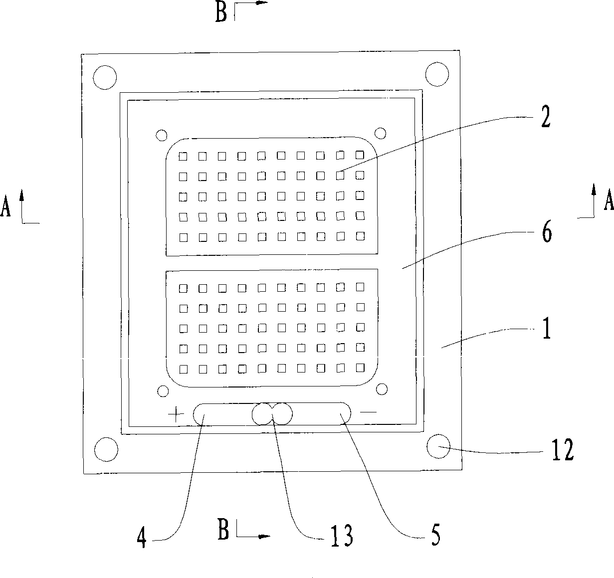 LED road lamp light source with light distribution