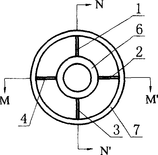 Plate inserted coaxial micro-wave mode converter