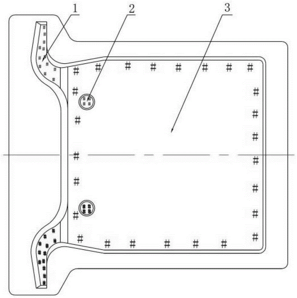 Method for casting steel anode template through composite sand mould