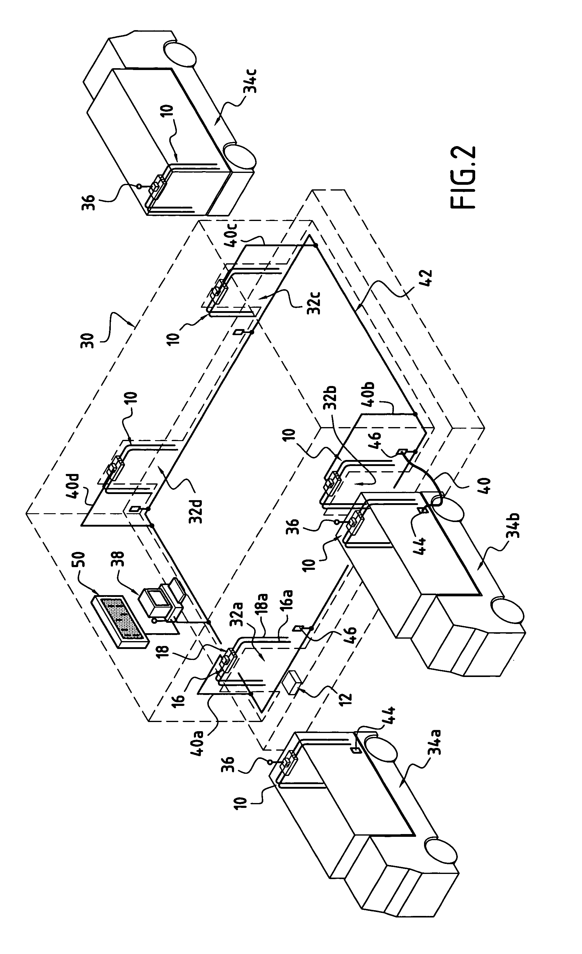 Detector system for detecting the direction in which an item passes through a determined boundary zone