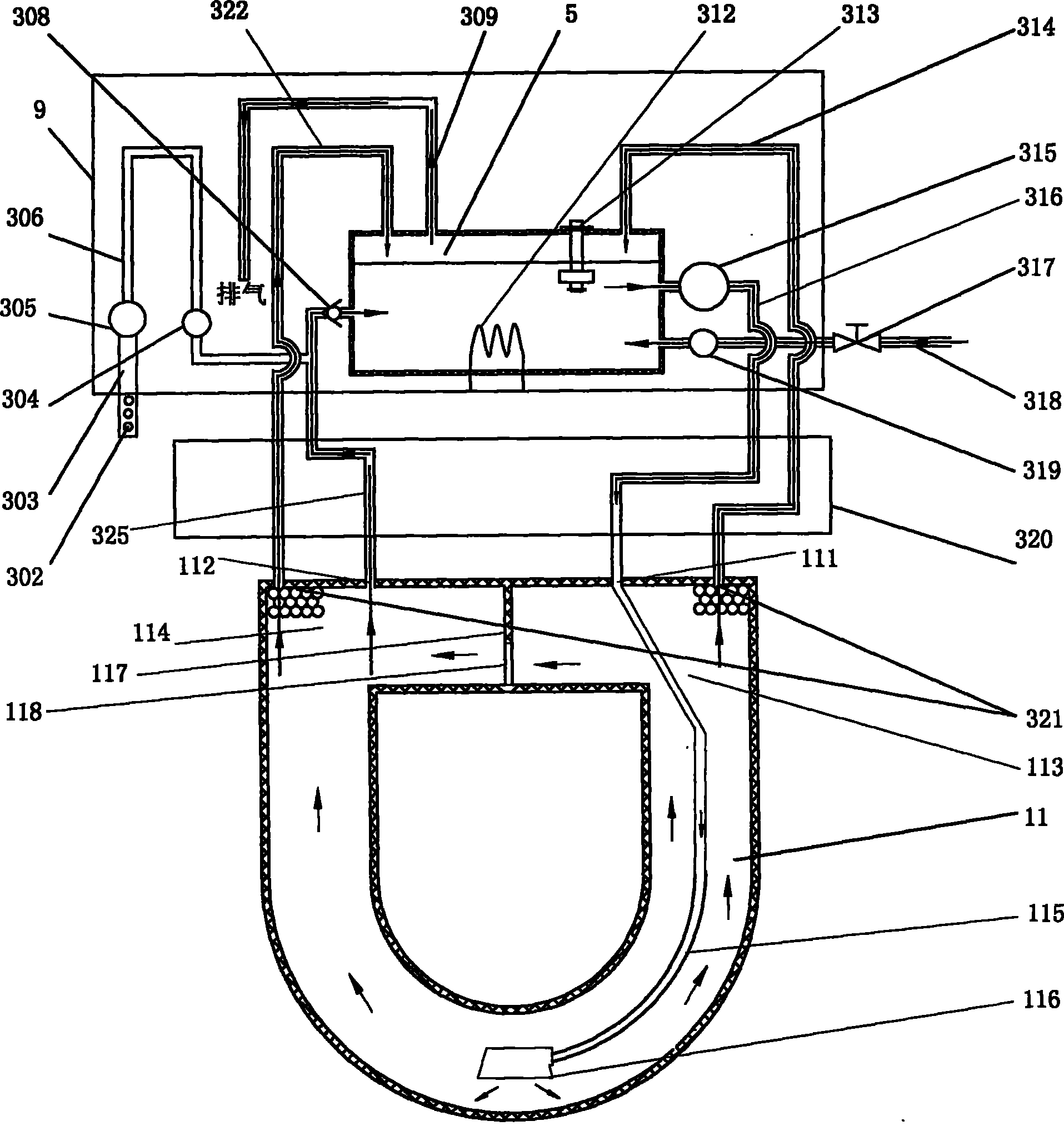 Electronic toilet seat with water heating seat cushion