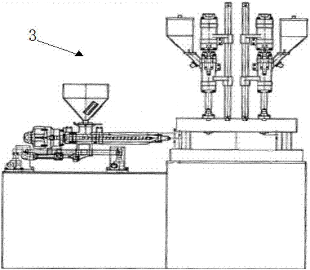 Three-color key injection molding technology