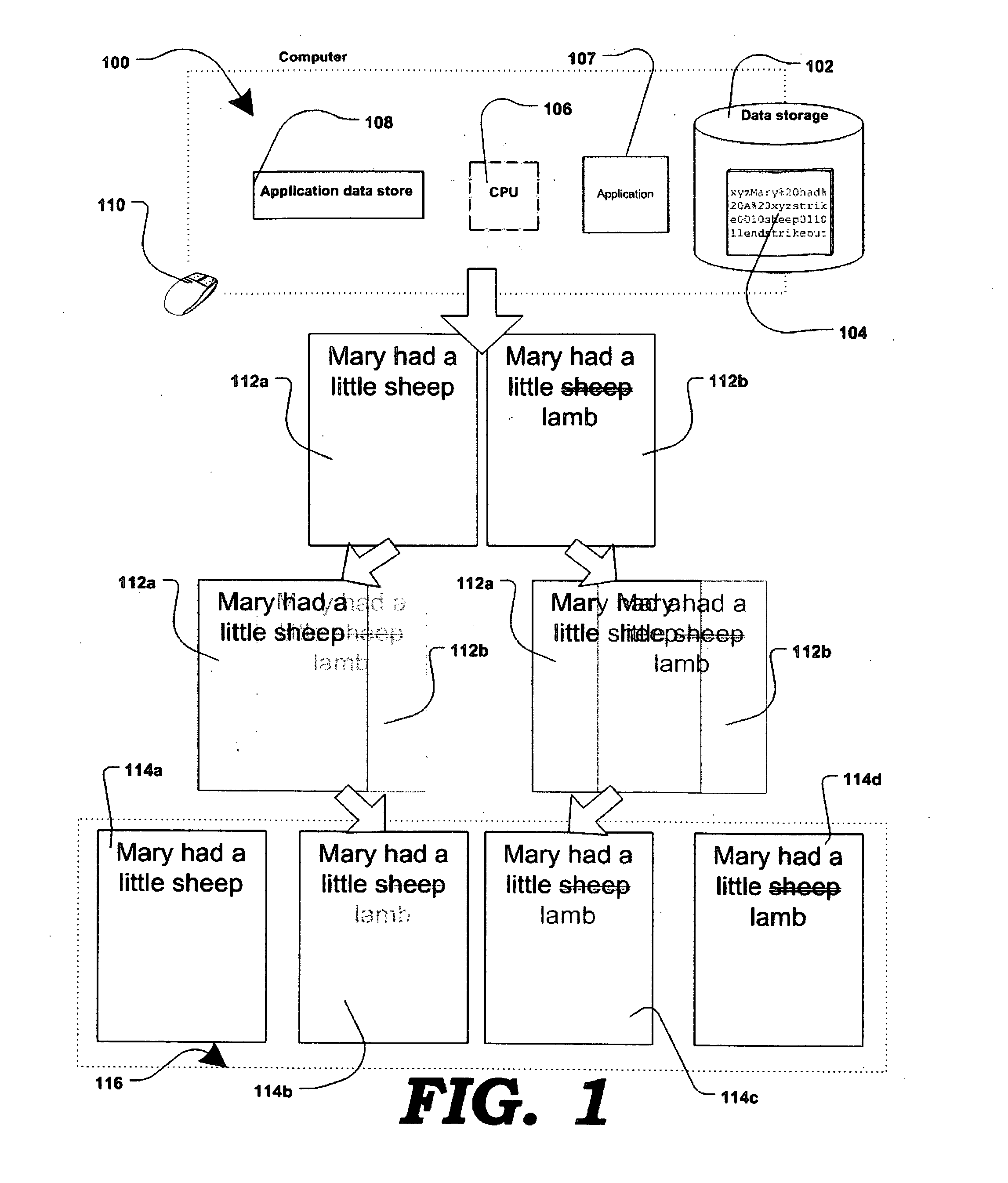 Method for presentation of revisions of an electronic document