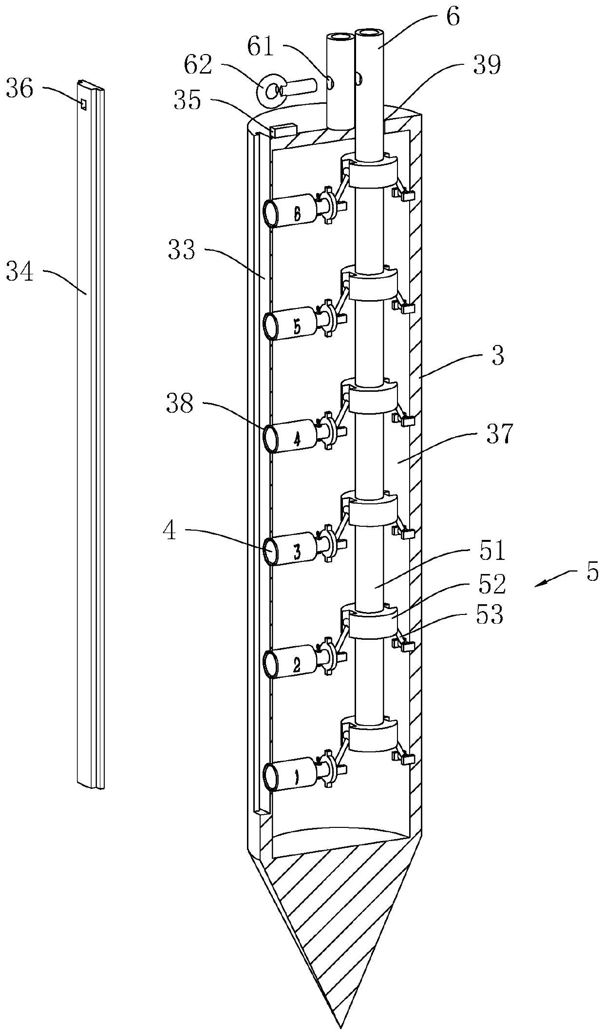 Sampling device for soft soil area reconnaissance and detection