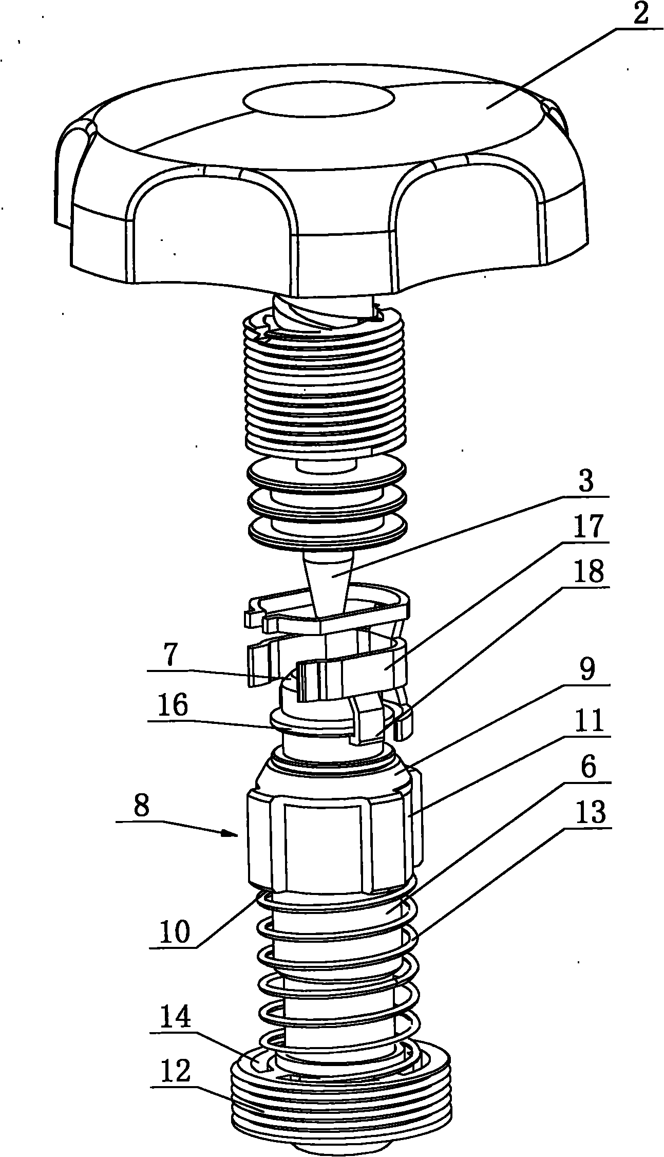 Petroleum gas steel bottle control valve