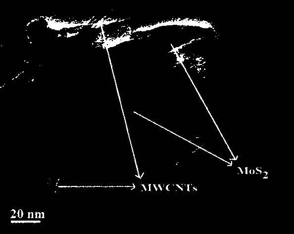 Supercapacitor electrode material molybdenum sulfide-multiwalled carbon nanotube and preparation method thereof