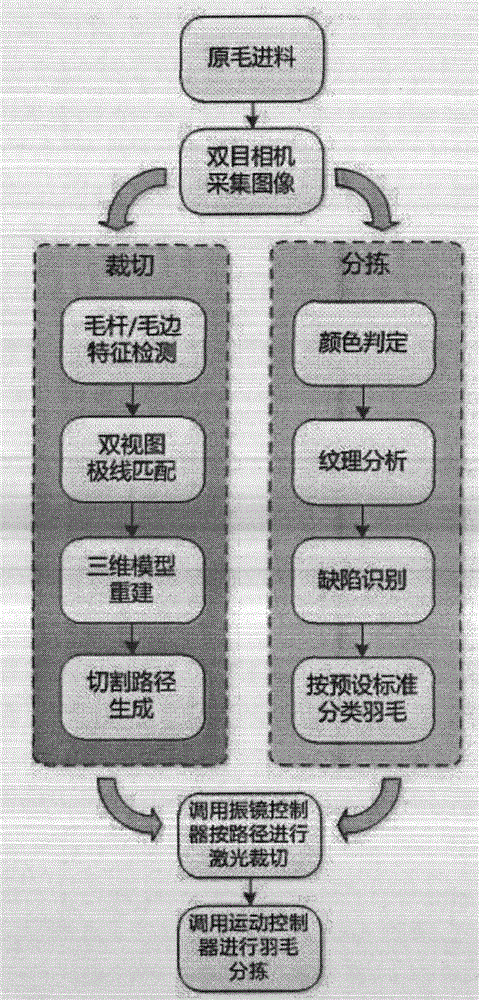 Intelligent processing system and method for feather pieces of shuttlecock