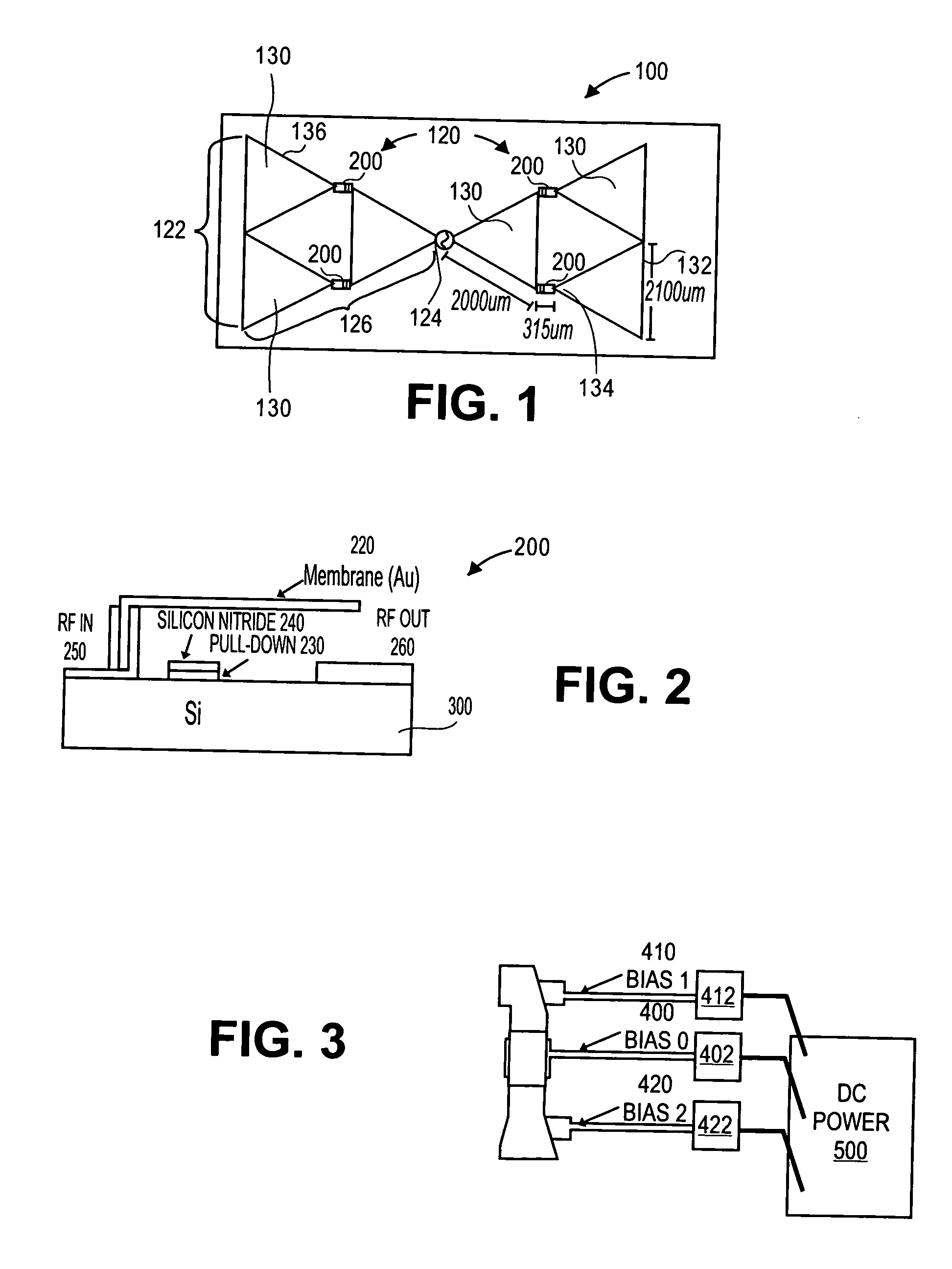 Reconfigurable multifrequency antenna with rf-mems switches